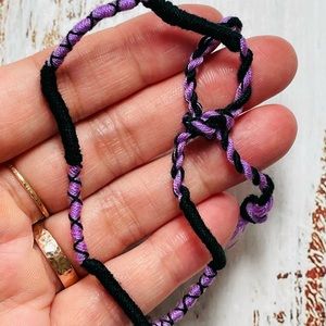 Black & Purple Macrame Wrapped Bracelet (Free w/ Bundle)